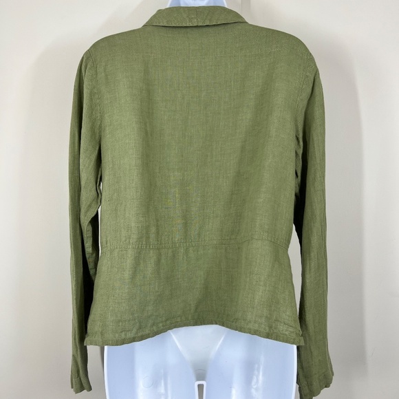 FLAX Button down with stitching accents, Oversized Buttons S, Coastal sage - Picture 15 of 16